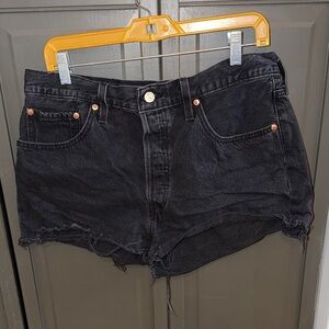 Levi's 501 Black Distressed Women's Jean Shorts